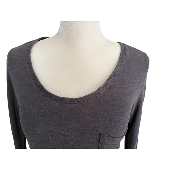 Rag & Bone Slub Knit Long Sleeve Shirt Women's XS Round Neck Dark Gray *FLAW* - Picture 14 of 15
